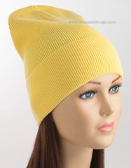 Теплая шапка колпак Lenny Flip светло-желтая