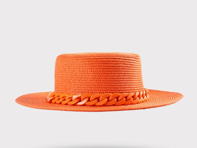 Шляпа с цепочкой оранжевая