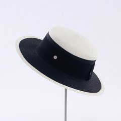 Женская шляпа черный/светло-бежевый