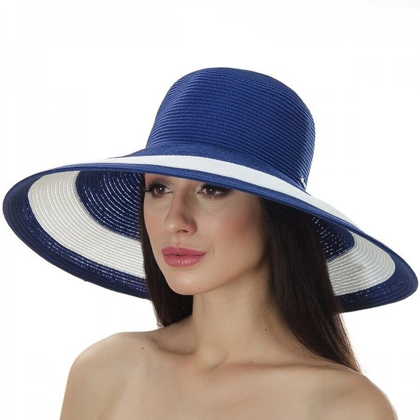 Темно-синій капелюх з білою смугою на полі D 101-05