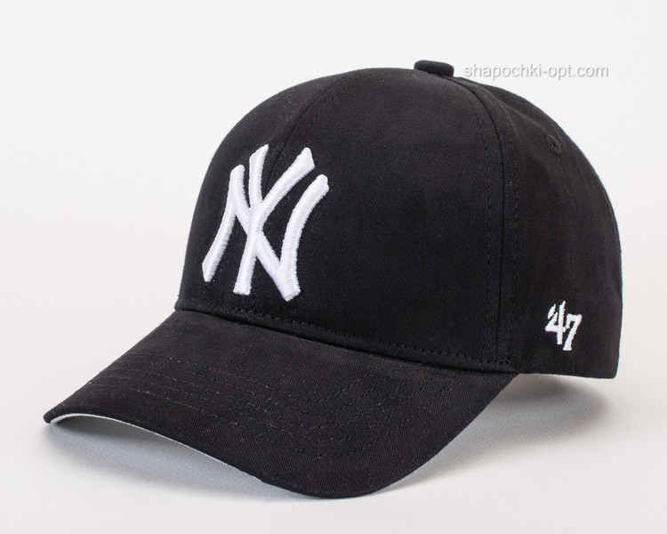 Бейсболка с вышивкой NY черный/белый арт.101Y5W размер L