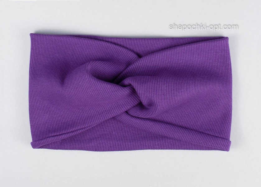 Детская повязка-чалма (рубчик) фиолетовая