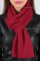 Теплый женский вязаный шарф с люрексом S-1 вишневый
