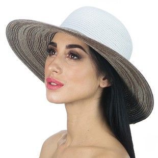 Коричнево-білий капелюх Del Mare D 150-02.32