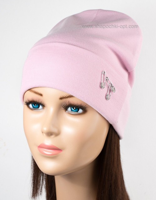 Жіноча трикотажна шапочка Pin світло-рожева