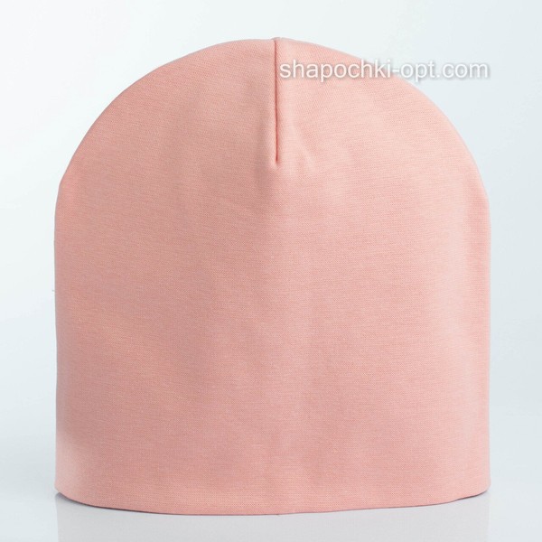 Удлиненная шапочка для девочки Кито рибана персиковая 52-54