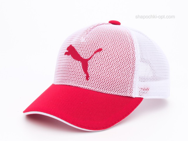 Бейсболка з логотипом Спорт червоний/білий, сітка п'ятиклинка