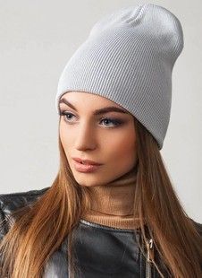 В'язана подвійна шапка Peri Uni перламутр