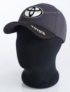 Чоловіча бейсболка з авто логотипом Toyota сіра з чорним козирком