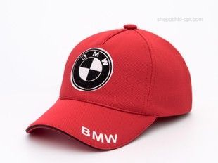 Бейсболка з автологотипом BMW червона, лакоста п'ятиклинка