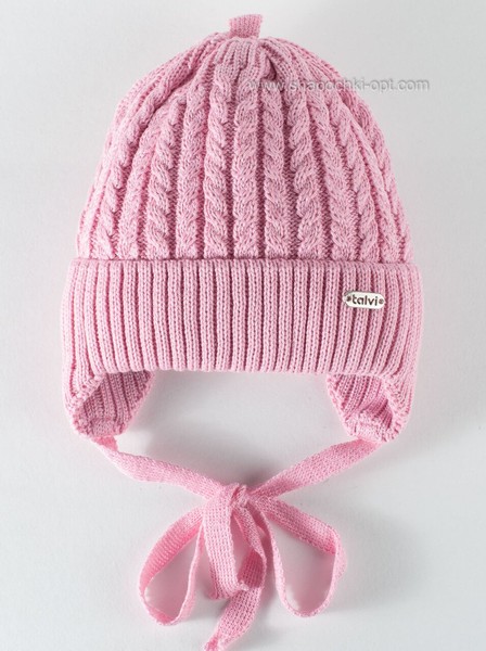 Милая зимняя шапочка Джуно розовая 40-42