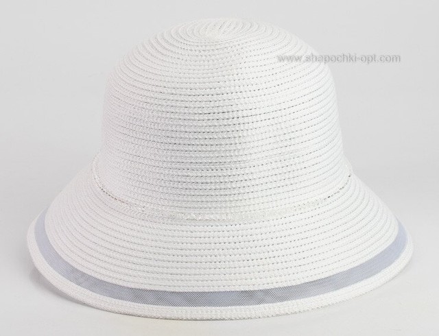 Жіночі білі капелюшки з прозорою вставкою D 157-02
