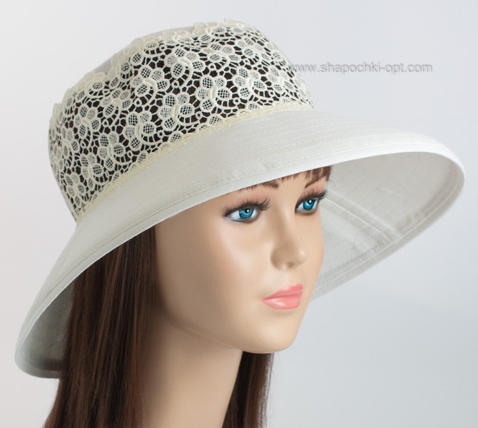 Широкополий капелюх Ажур білого кольору арт.339