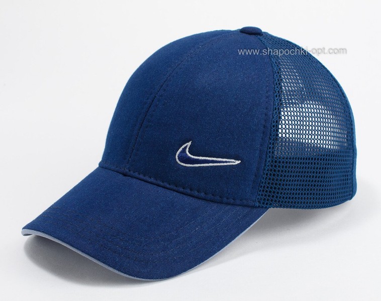 Бейсболка спорт Nike джинсова з синьою сіткою