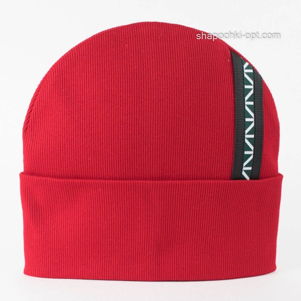 Удлиненная шапка с отворотом Редди красная
