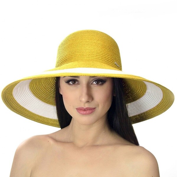Темно-желтая шляпа с белой полосой на поле D 101-42