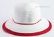 Білий капелюшок з червоним оздобленням D 044-02.13