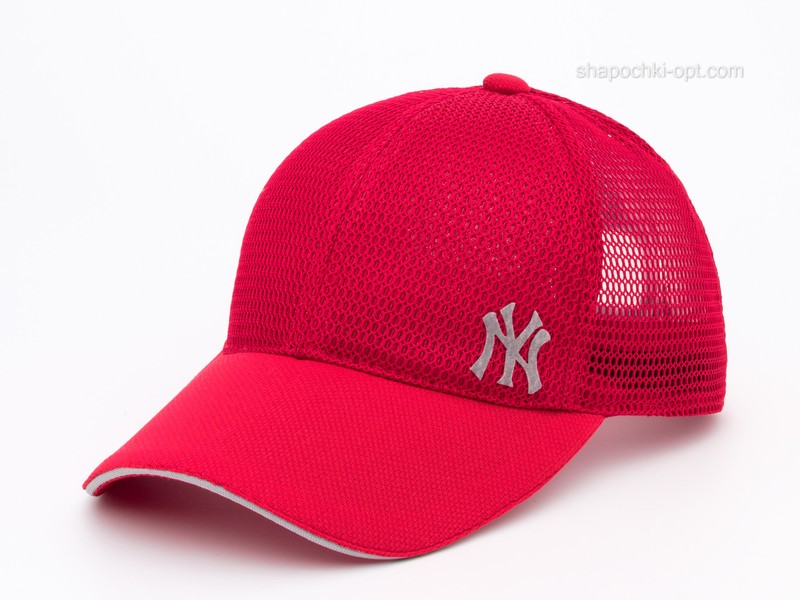 Бейсболка с логотипом Спорт красный/серый, сетка шестиклинка