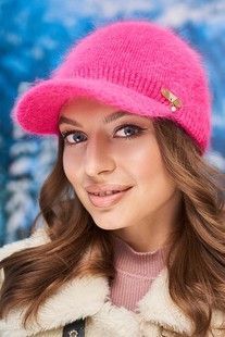Бейсболка з ангори Долорес малинова 4955