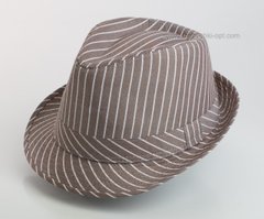 Шляпа Brezza светло-коричневая в белую полоску