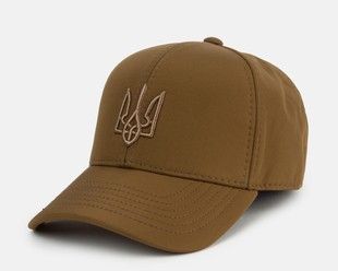 Бейсболка Paskat softshell на флісі з вухами та вишивкою Тризуб койот