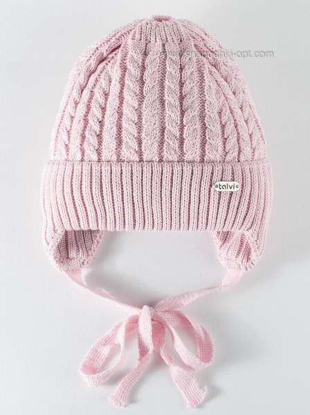 Симпатична зимова шапочка Джуно темно-рожева 40-42
