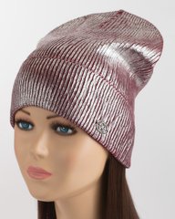Яркая шапка-колпак с логотипом Gucci бордо с серебряным напылением