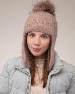 Вушанка з ангори на флісі Odyssey У-25 гліцинія