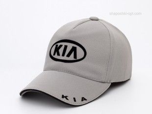 Бейсболка с автологотипом Kia серая, лакоста пятиклинка