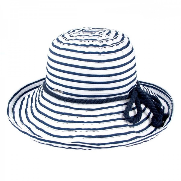 Жіночі літні білі з темно-синім капелюхи D 027-02.05