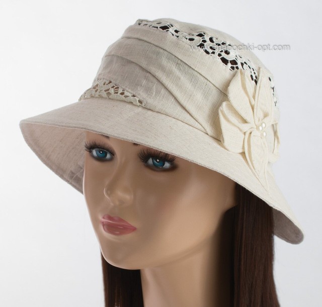 Літній жіночий капелюх Марсель льон акорд арт.411