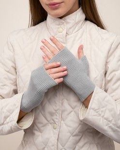 Митенки коттоновые М-43 светло-серые