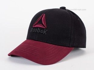 Бейсболка с большой вышивкой RBK черный/бордо
