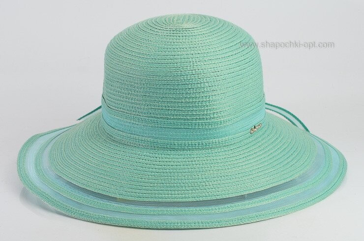 Вишуканий літній капелюх м'ятного кольору D 043-51