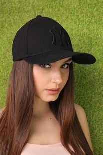 Бейсболка котонова з вишивкою NY арт. 1391М чорна
