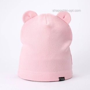Шапка Мишка розовая