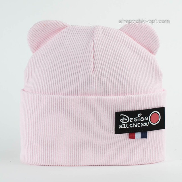 Красивая детская шапка Дисней светло-розовая
