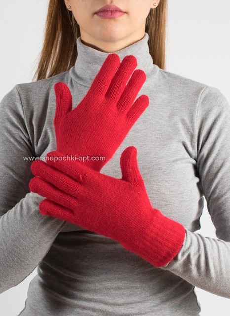 Жіночі вовняні рукавички PR-3 червоні