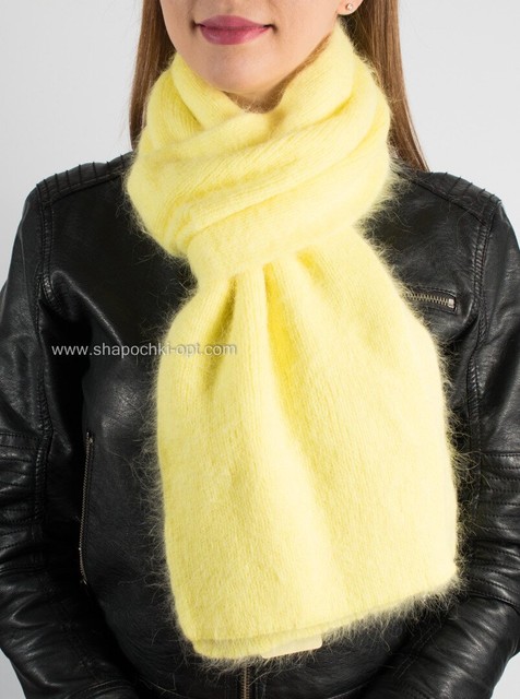 Жіночий шарф з ангори S-44 лимонний