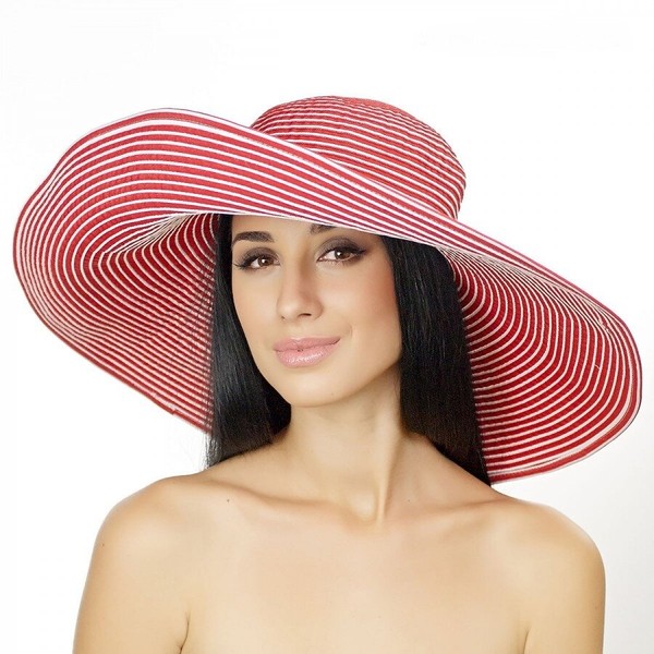 Жіночі капелюхи з широкими полями червоного кольору D 014-13