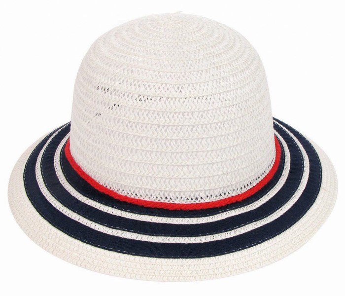 Шляпка SH 001-05.13 бело-синяя с красным шнурком