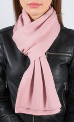 Теплый шерстяной вязаный шарф S-1 цвет пудра