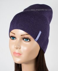 Вязаная шапка унисекс Нуга-1 фиолетовая
