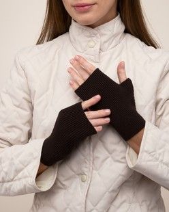 Митенки коттоновые М-43 коричневые