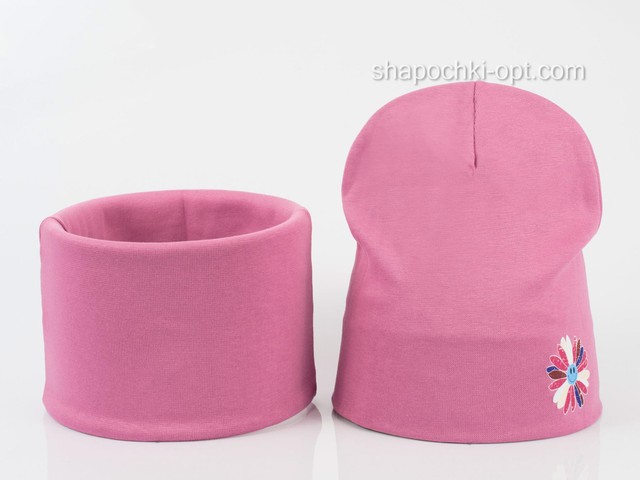 Дитячі шапка і хомут Фелисия темно-рожевий