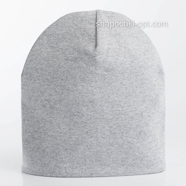 Класична трикотажна шапка Кіто рибана світло-сірий меланж