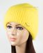 Женская вязаная шапка Гренни желтый+снежный
