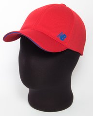 Мужская бейсболка с логотипом "NB" красного цвета с синим кантом (лакоста шестиклинка)