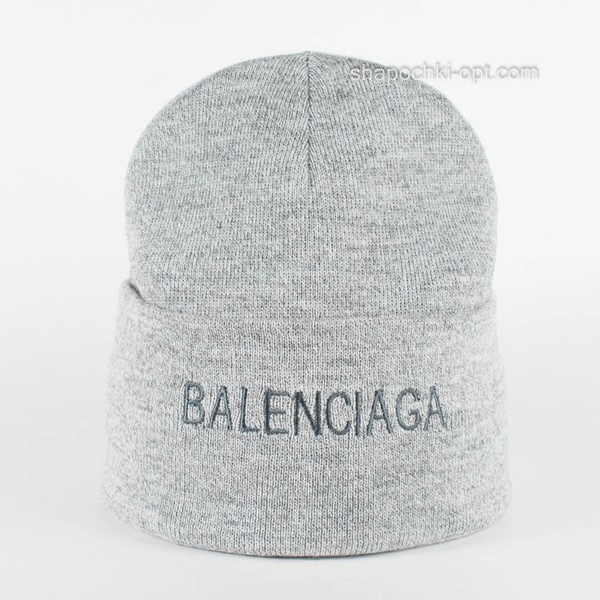 Подовжена в'язана шапка Balenciaga світло-сірий меланж