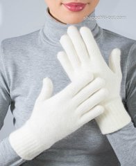 Белые шерстяные перчатки PR-3